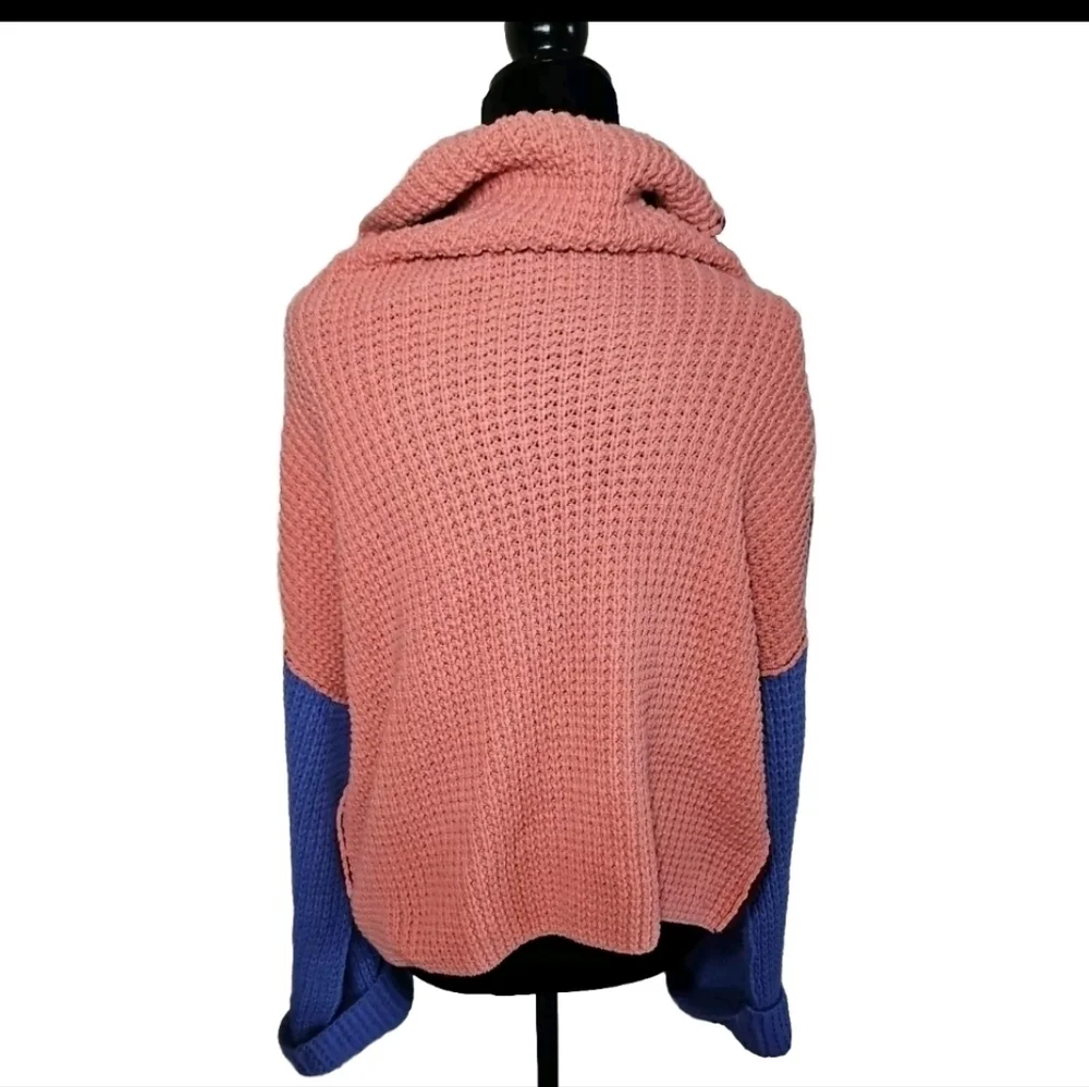 Free People Womens Park City Oversized Chunky Colorblock Sweater S